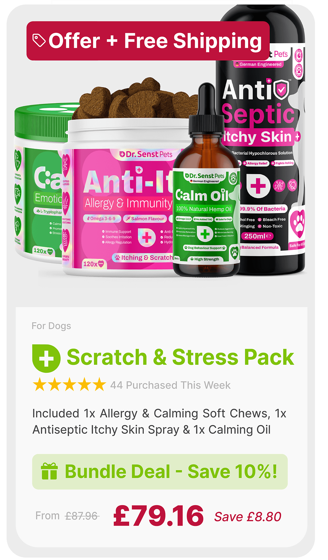 dog scratch and stress multi buy