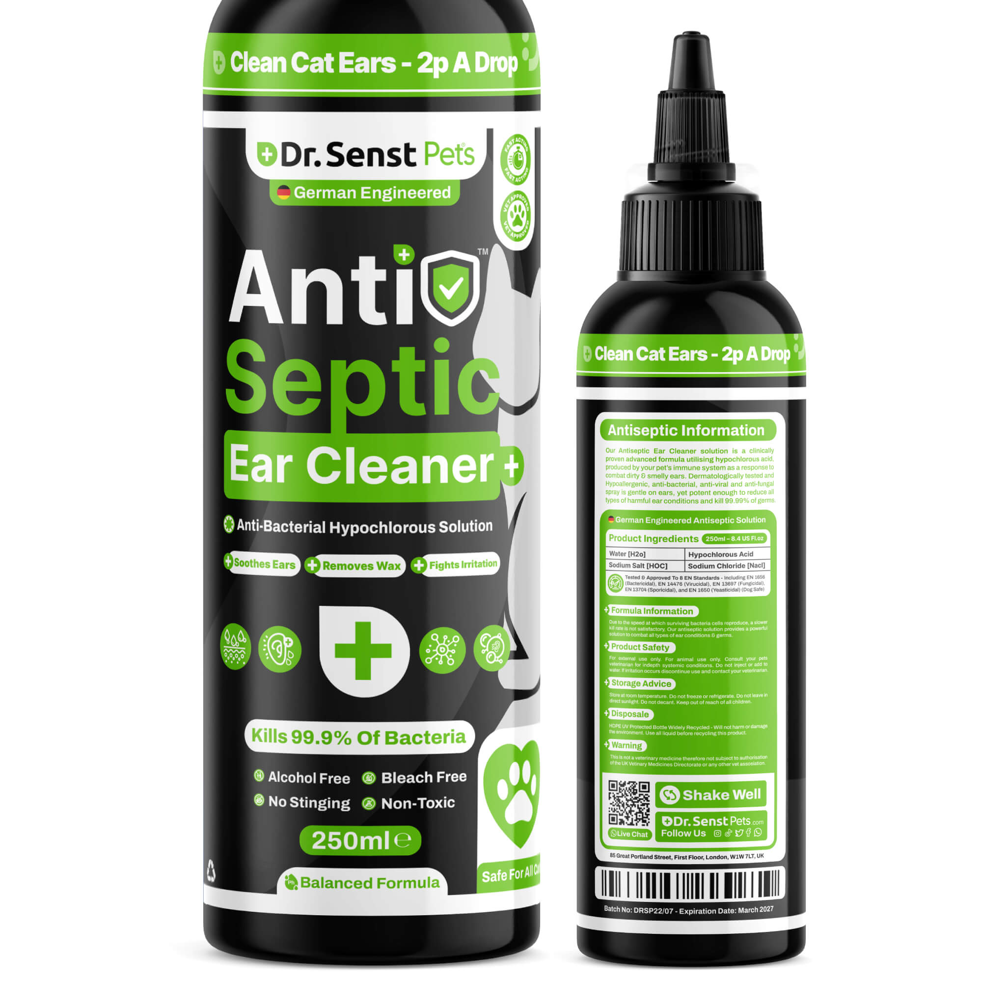 Antiseptic cat ear drops