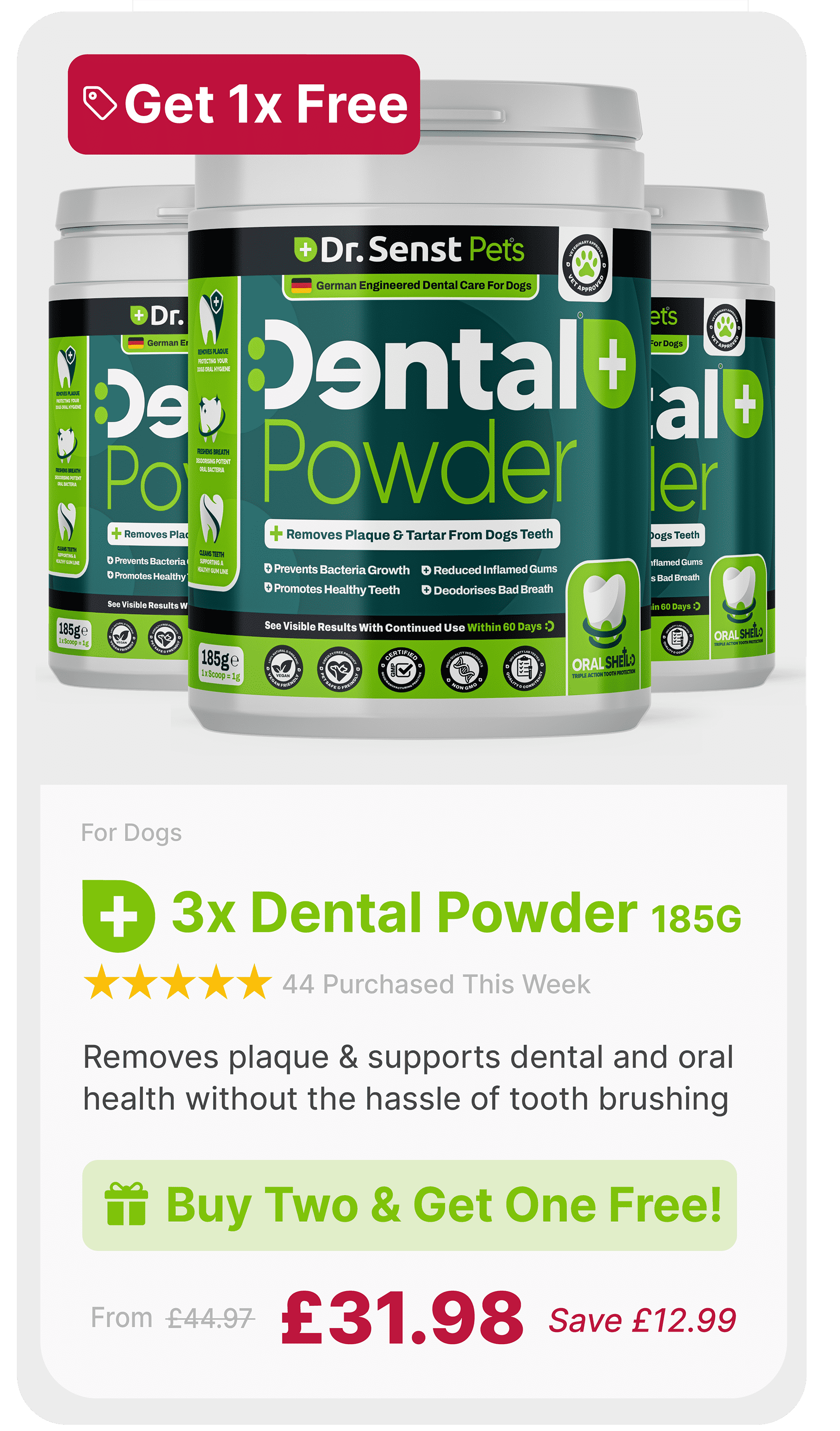 plaque off dental powder 185 multi buy